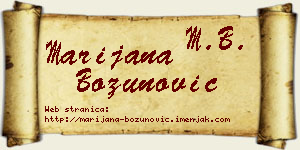 Marijana Božunović vizit kartica